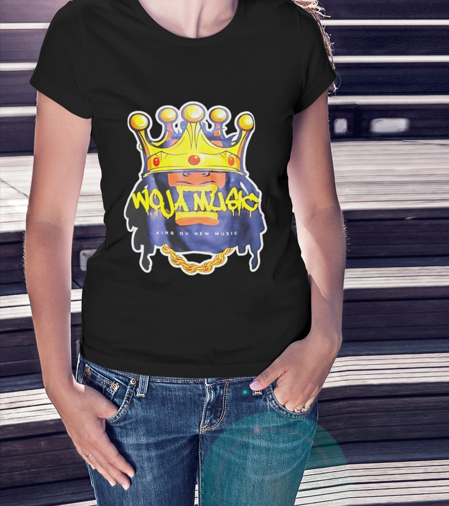 Woja Music King Ov New Music Crowned Gorilla Gold Chain T-Shirt
