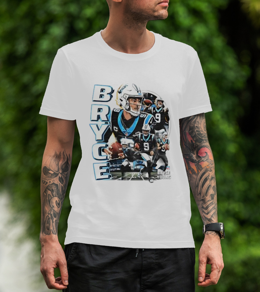 Bryce Young Carolina Panthers NFL Quarterback Football Collage T-Shirt