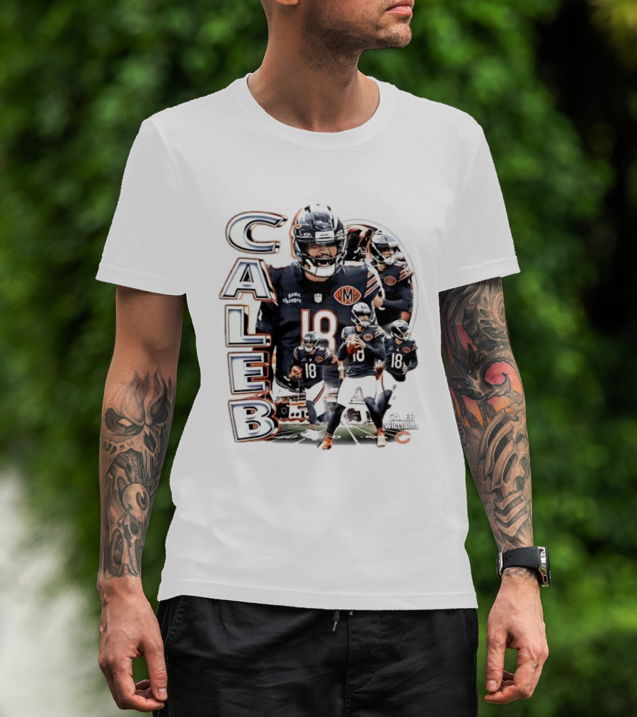 Chicago Bears Caleb Williams Player Number 18 Football T-Shirt