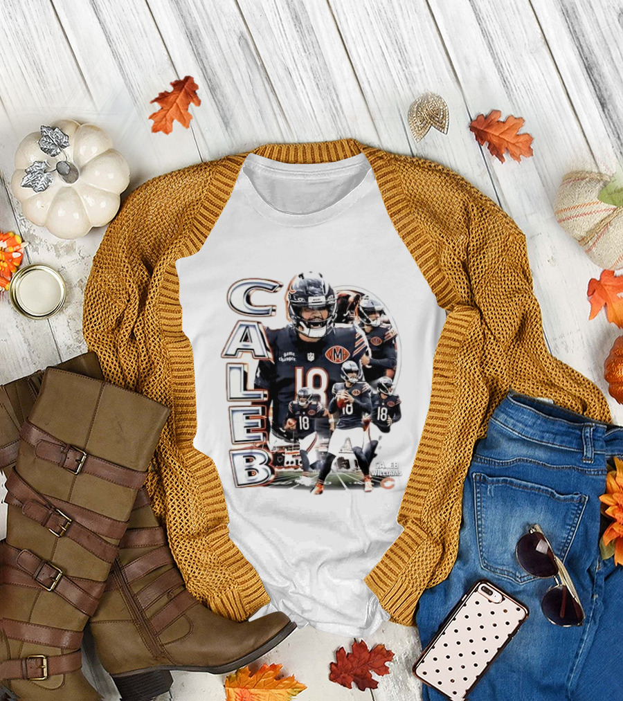 Chicago Bears Caleb Williams Player Number 18 Football T-Shirt