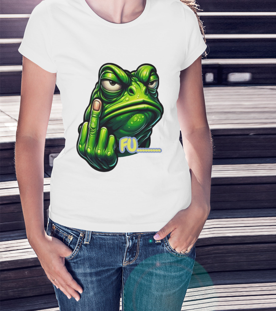 FU Frog Meme Gesture T-Shirt