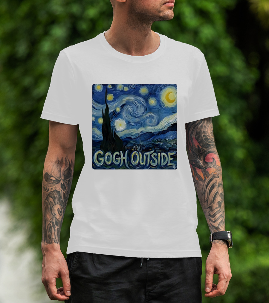 Gogh Outside Starry Night Van Gogh T-Shirt