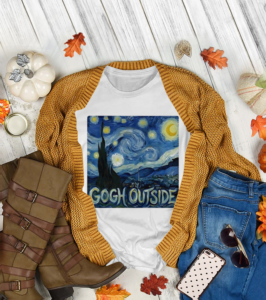 Gogh Outside Starry Night Van Gogh T-Shirt