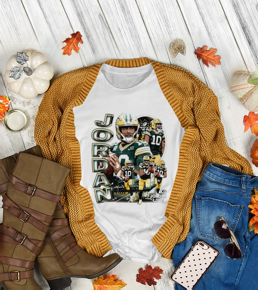 Green Bay Packers Jordan Love Player Montage T-Shirt