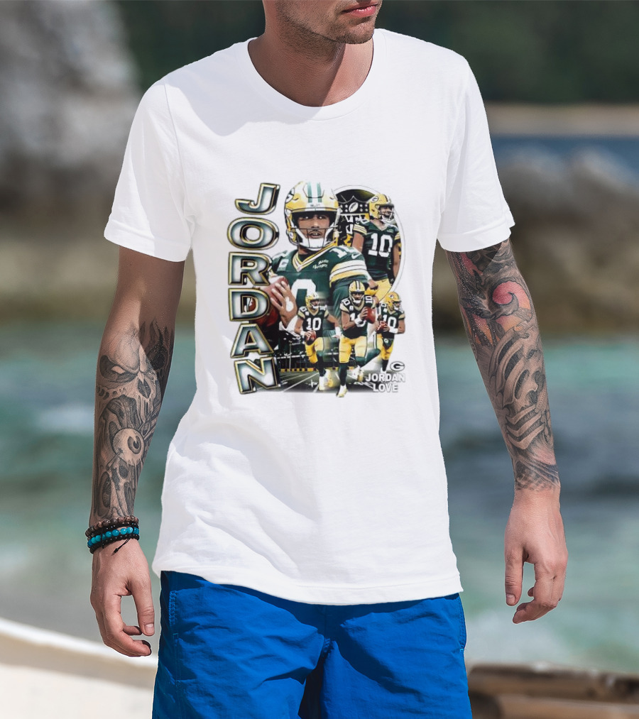 Green Bay Packers Jordan Love Player Montage T-Shirt