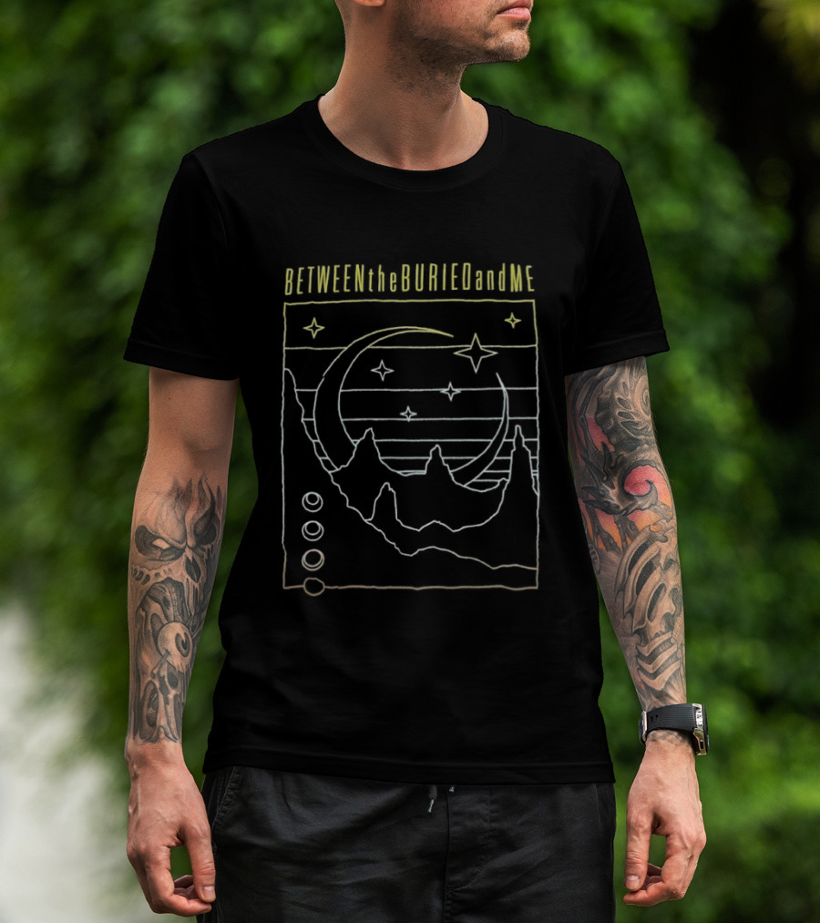 Between The Buried And Me Crescent Moon Stars Drawing T-Shirt