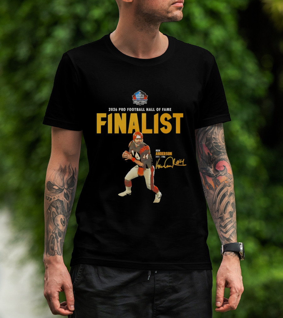 Cincinnati Bengals Ken Anderson 2026 Pro Football Hall Of Fame Finalist 14 Signature T-Shirt