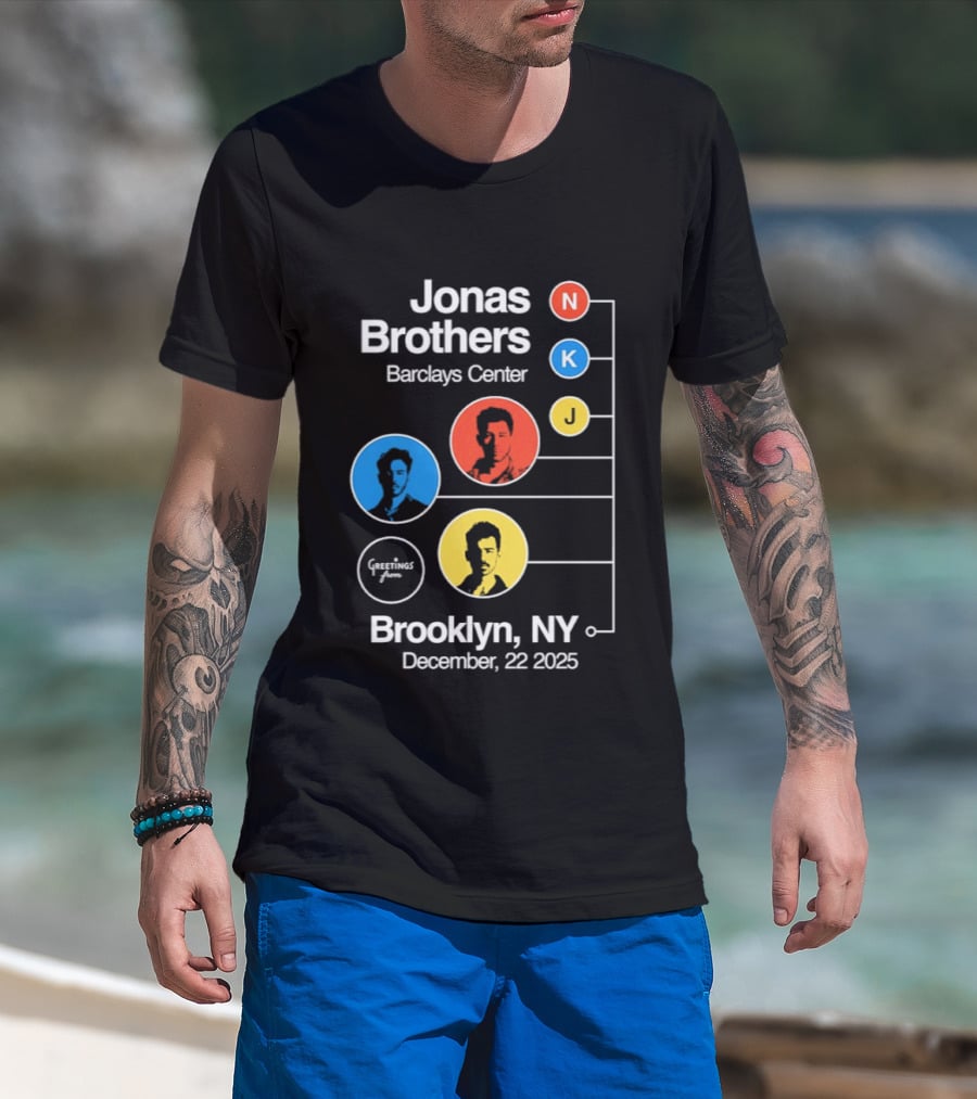 Jonas Brothers Barclays Center Brooklyn NY December 22 2025 Silhouette Circles T-Shirt