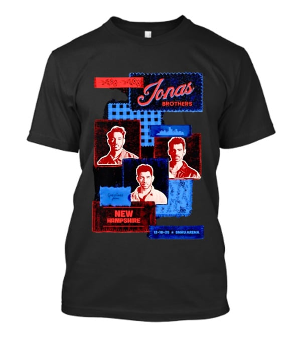 Jonas Brothers Greetings Your Hometown Manchester NH 12 18 25 SNHU Arena New Hampshire T-Shirt