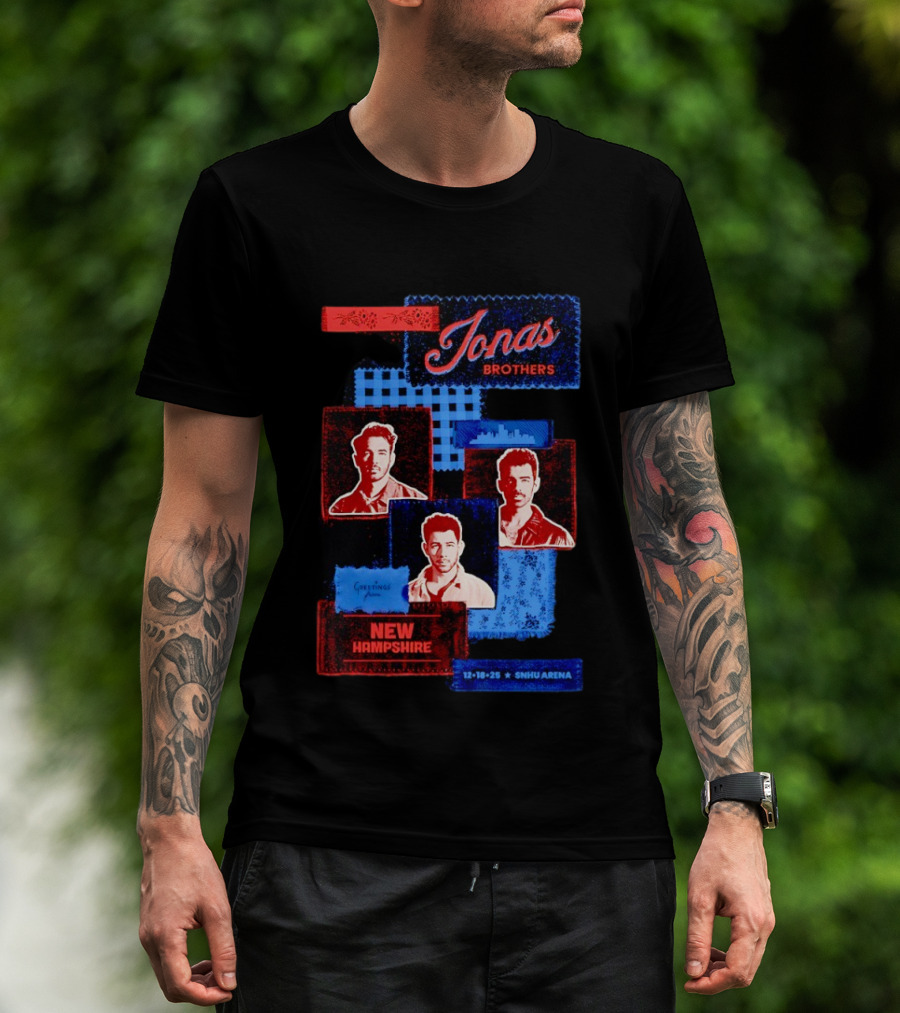 Jonas Brothers Greetings Your Hometown Manchester NH 12 18 25 SNHU Arena New Hampshire T-Shirt