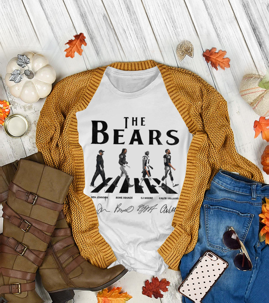 Ben Johnson Rome Odunze DJ Moore Caleb Williams Chicago Bears Abbey Road Signatures T-Shirt