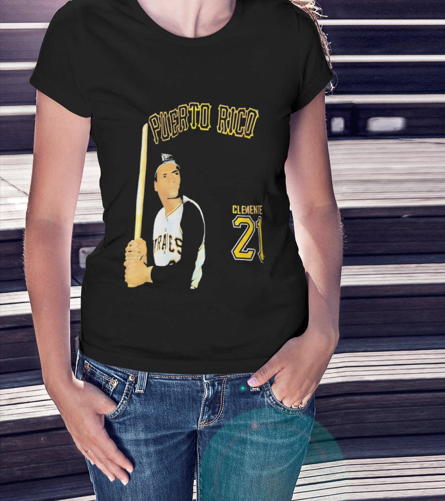 Puerto Rico Roberto Clemente 21 Pittsburgh Pirates Baseball T-Shirt