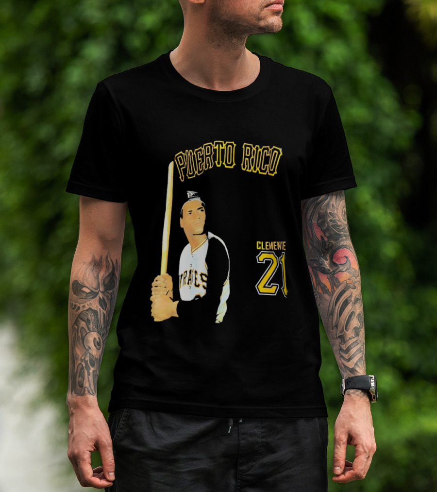 Puerto Rico Roberto Clemente 21 Pittsburgh Pirates Baseball T-Shirt