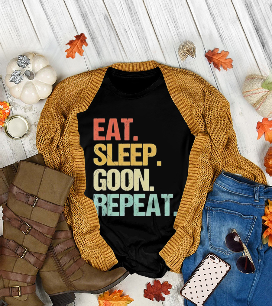 Eat Sleep Goon Repeat Retro Distressed Tees T-Shirt
