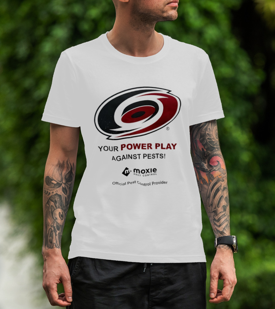 Carolina Hurricanes Power Play Against Pests With Orkin Pest Control T-Shirt