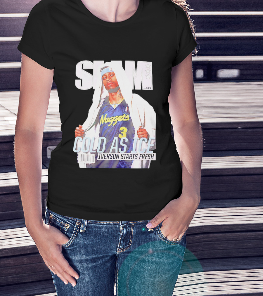 Slam Allen Iverson Cold As Ice Nuggets 3 Iverson Starts Fresh T-Shirt