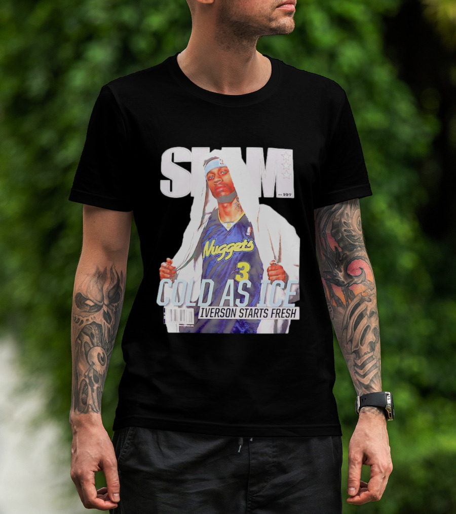 Slam Allen Iverson Cold As Ice Nuggets 3 Iverson Starts Fresh T-Shirt