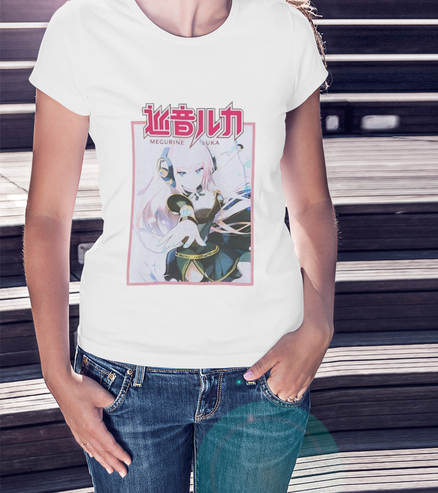 Megurine Luka Anime Vocaloid Headphones And Outfit T-Shirt