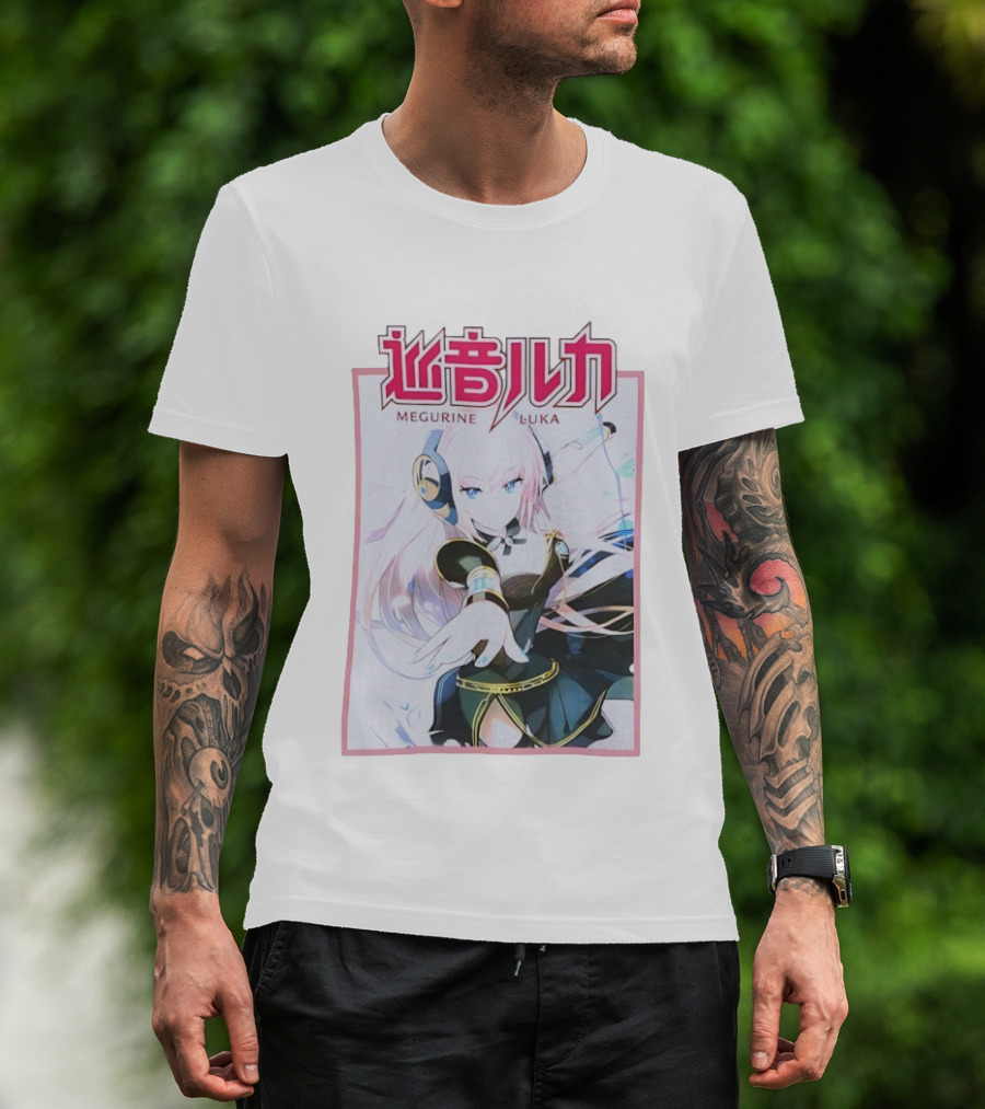 Megurine Luka Anime Vocaloid Headphones And Outfit T-Shirt