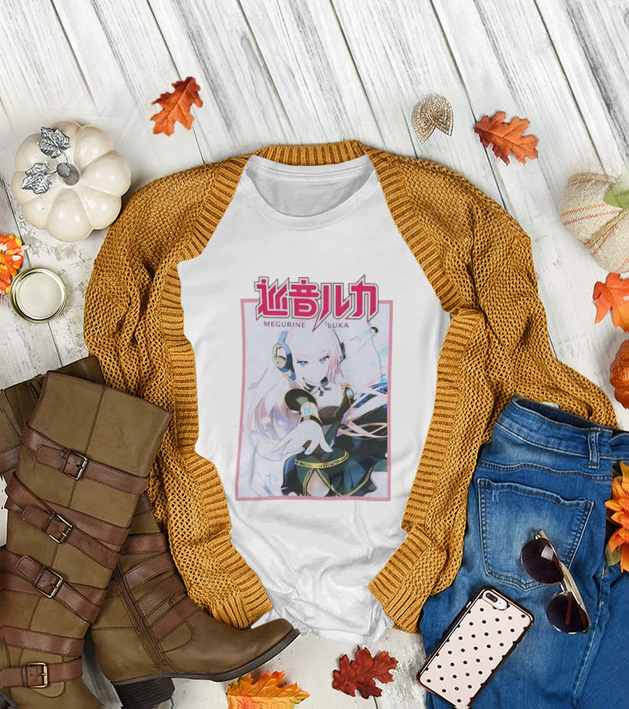 Megurine Luka Anime Vocaloid Headphones and Outfit T-Shirt
