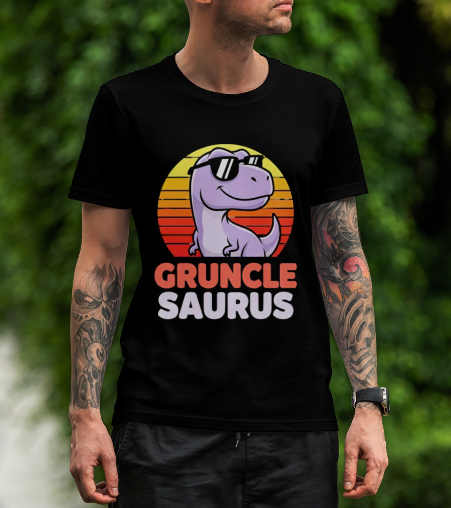 ```Gruncle Saurus Dinosaur With Sunglasses Retro Style``` T-Shirt