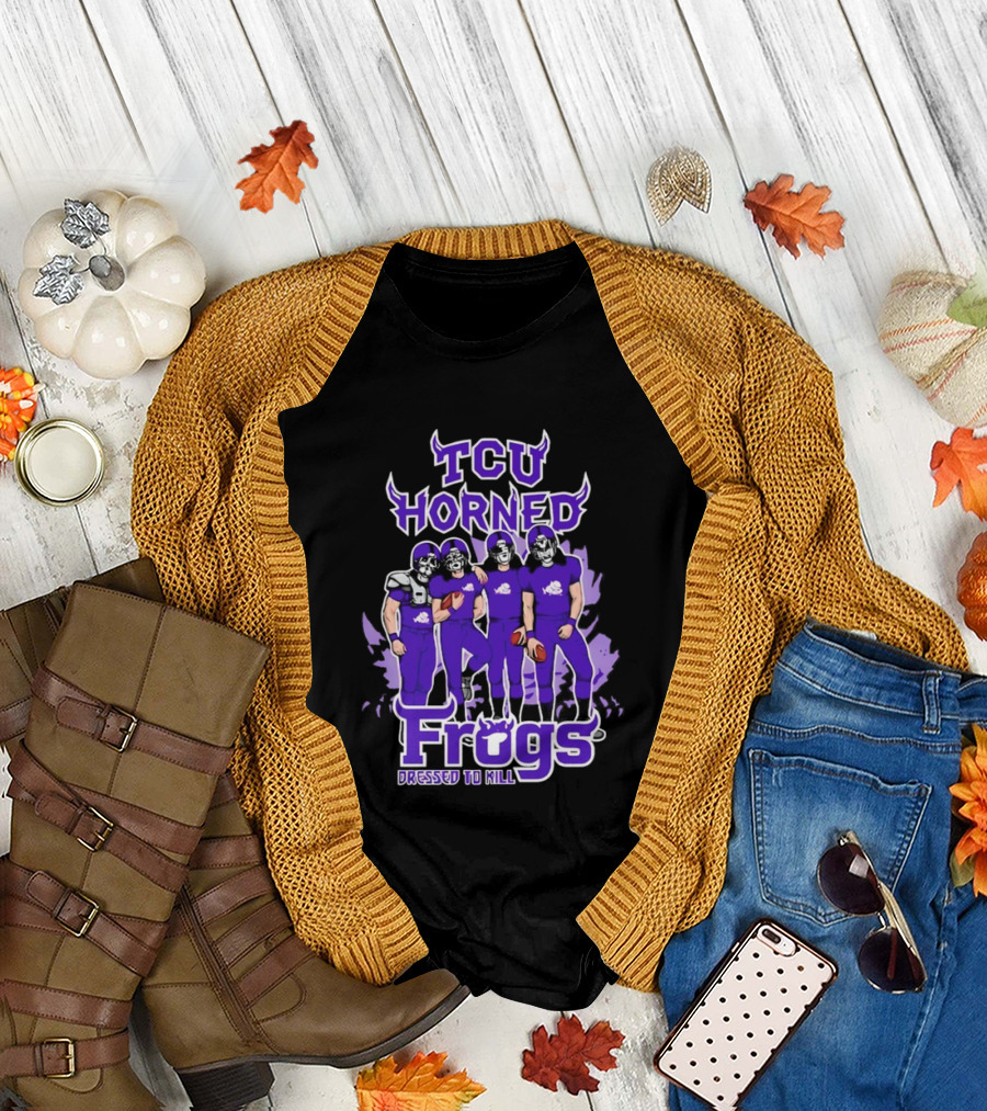 TCU Horned Frogs Dressed to Kill Football Team Purple Fan T-Shirt
