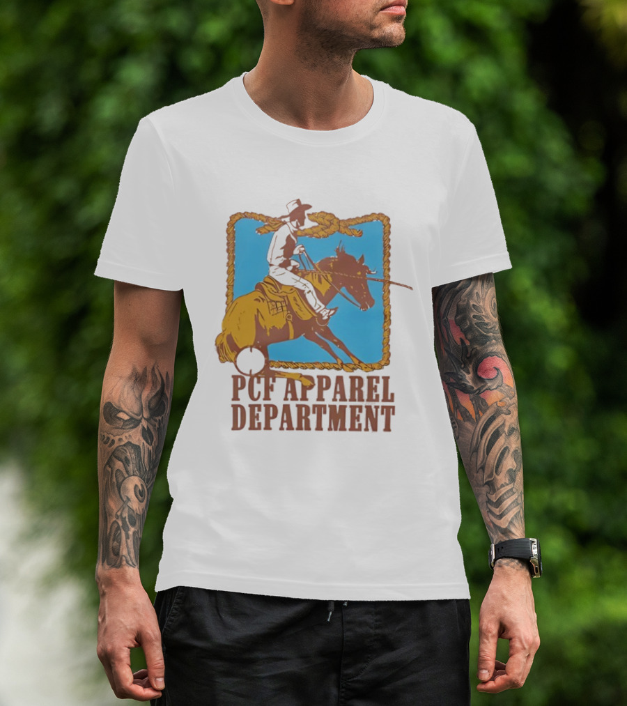PCF Apparel Department Cowboy Horse Rope Border T-Shirt