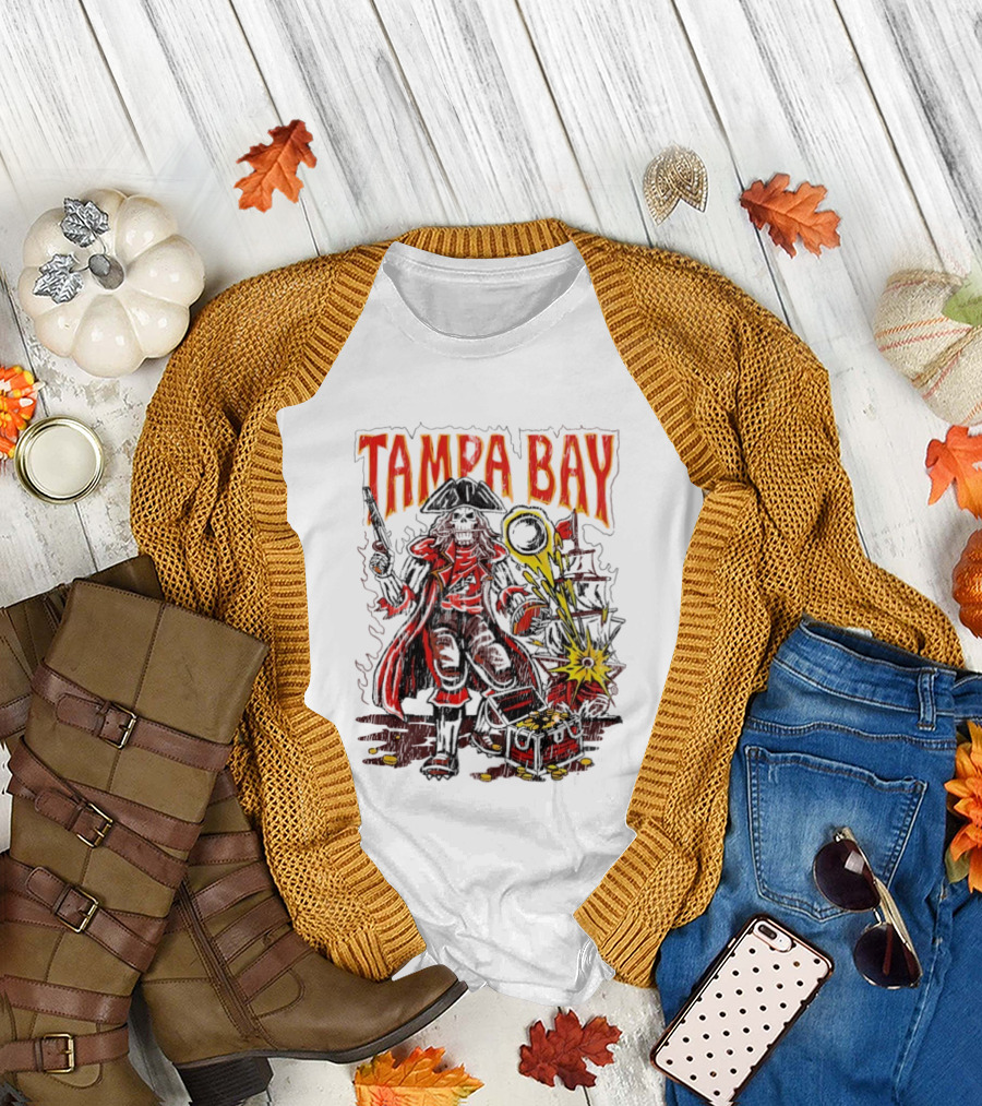 Tampa Bay Pirate Skeleton Exploding Cannonball T-Shirt
