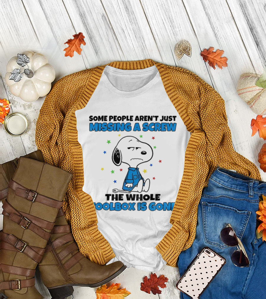 Snoopy Missing A Screw Toolbox Is Gone Stars T-Shirt