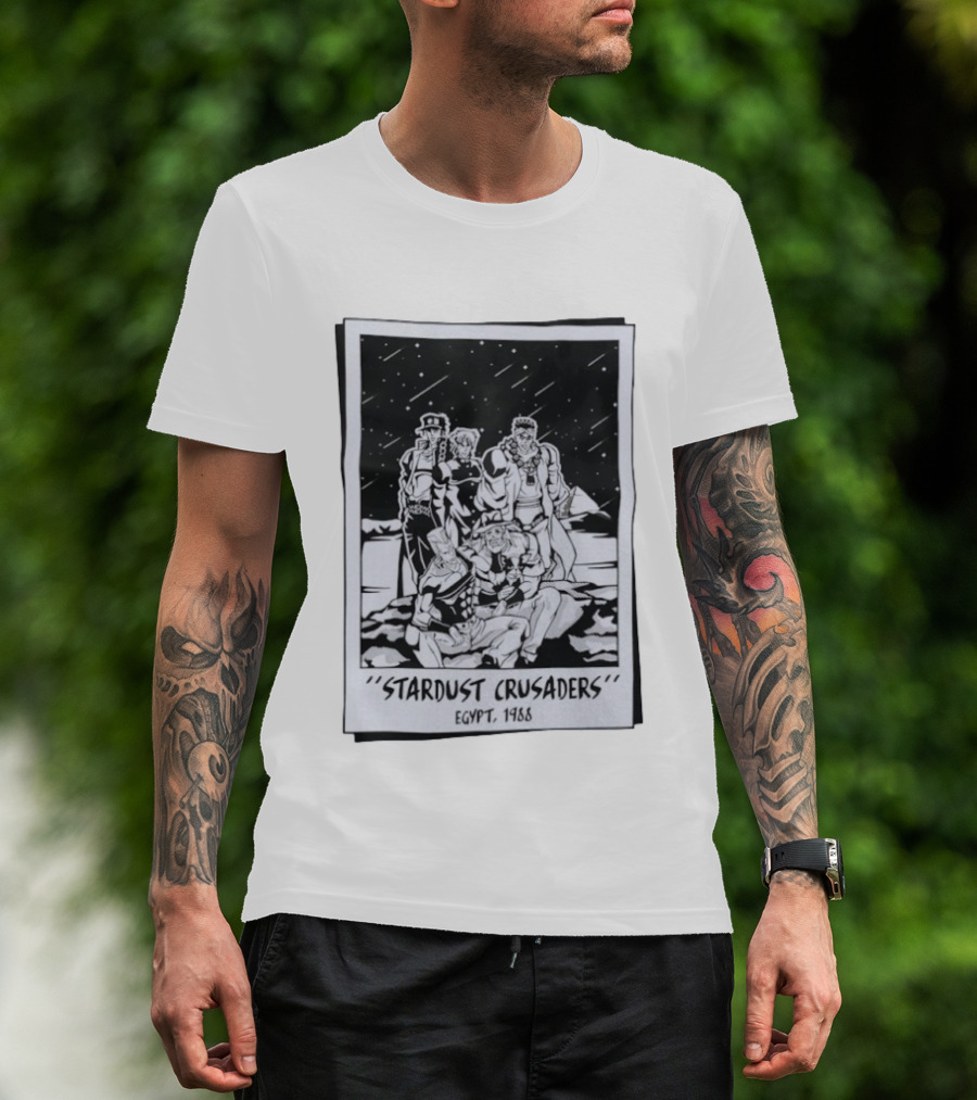 Stardust Crusaders Egypt 1988 Characters Group Scene T-Shirt