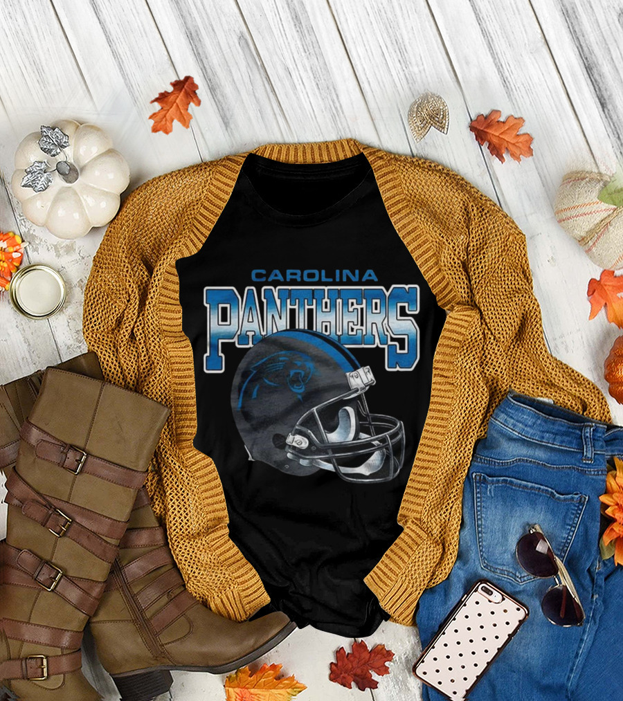Carolina Panthers Gradient Helmet Football Lover T-Shirt