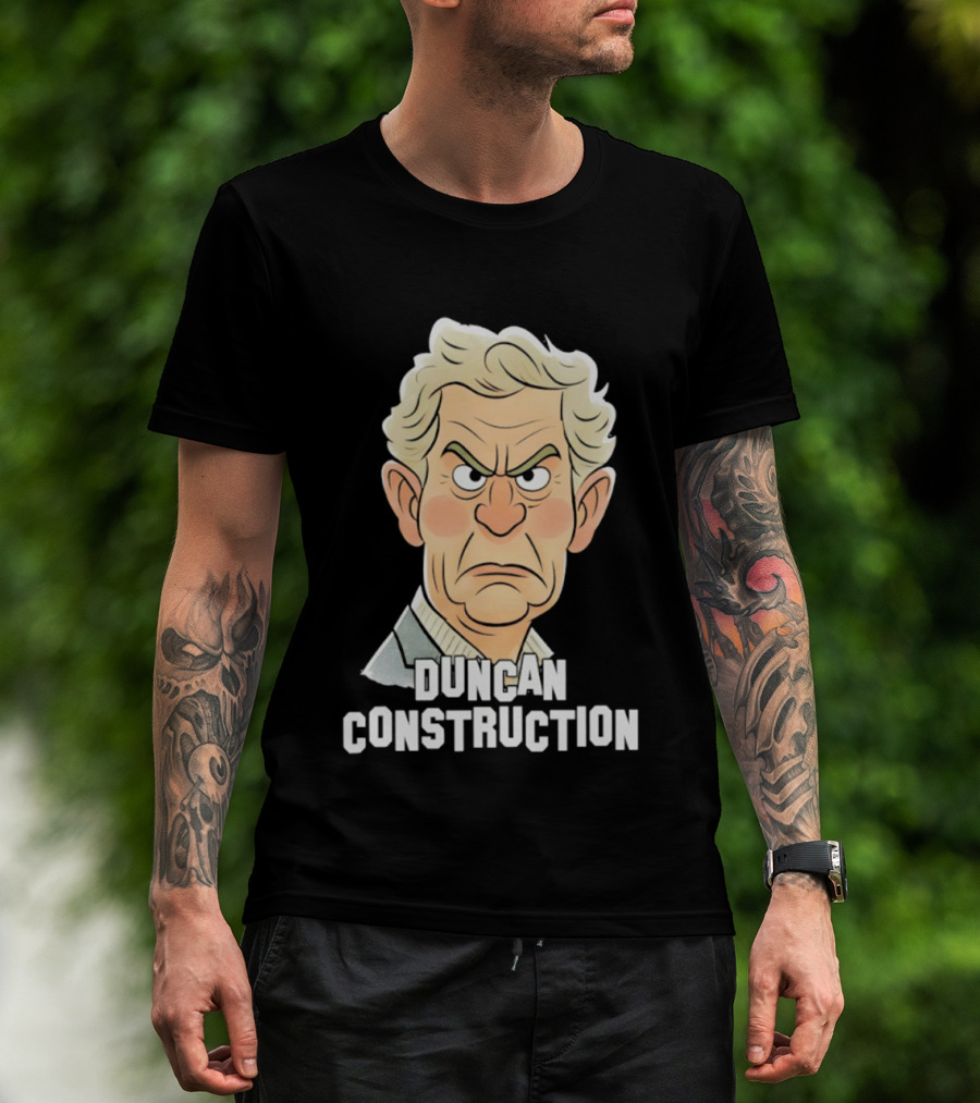 Duncan Construction Grumpy Caricature T-Shirt