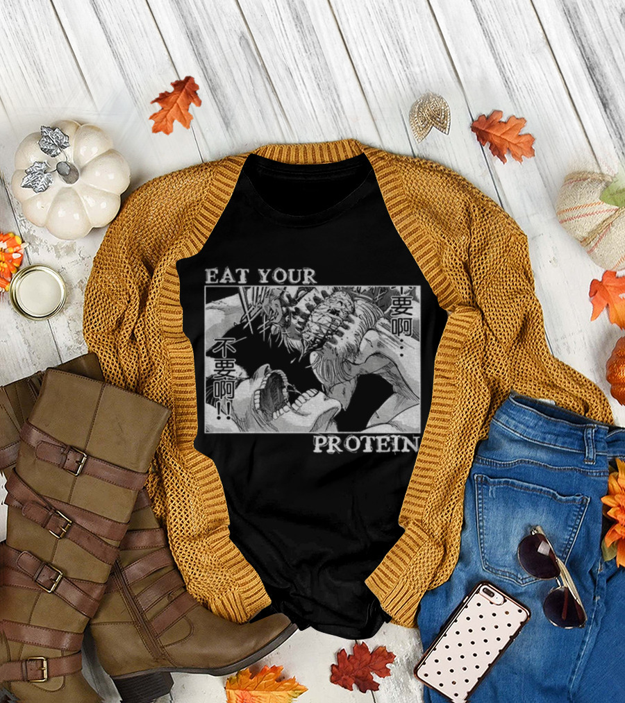 Eren Yeager Eat Your Protein Attack on Titan T-Shirt