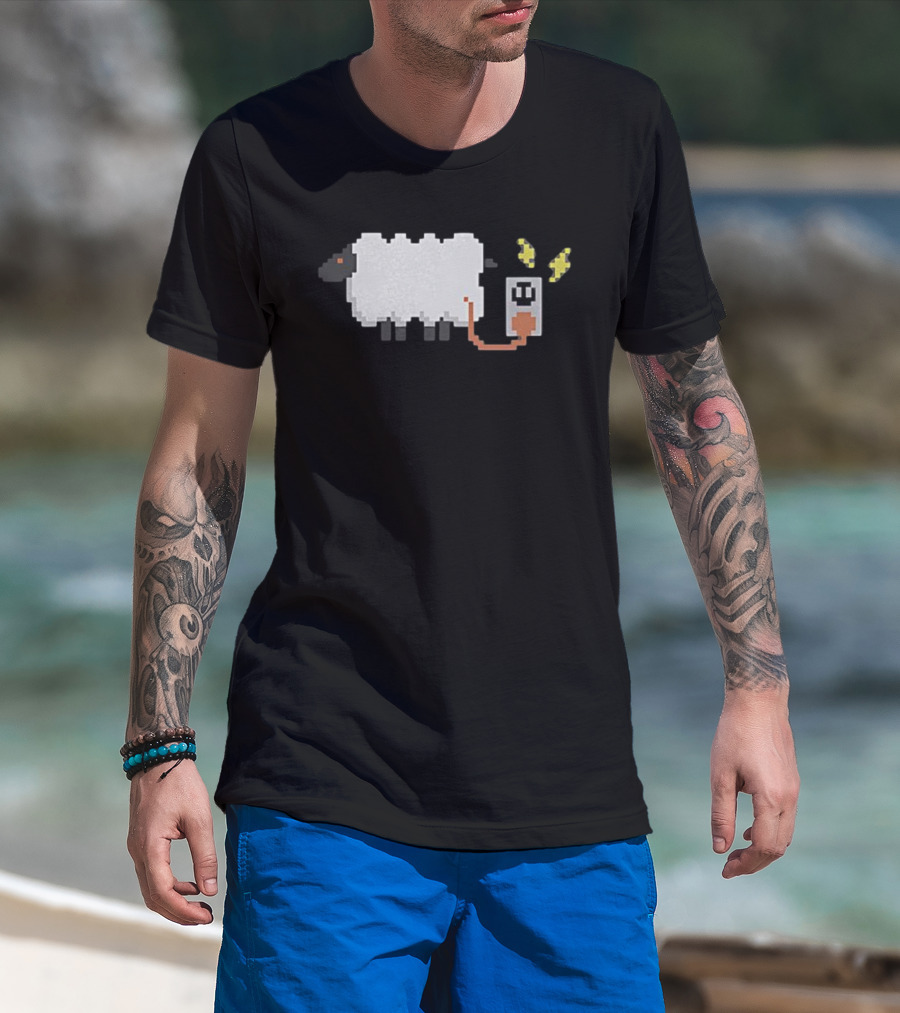 Pixel Art Electric Sheep Plugging In Wil Wheaton T-Shirt