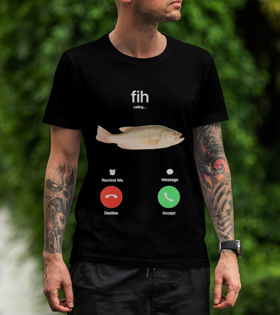 Fih Calling Fish Meme Decline Accept Buttons T-Shirt