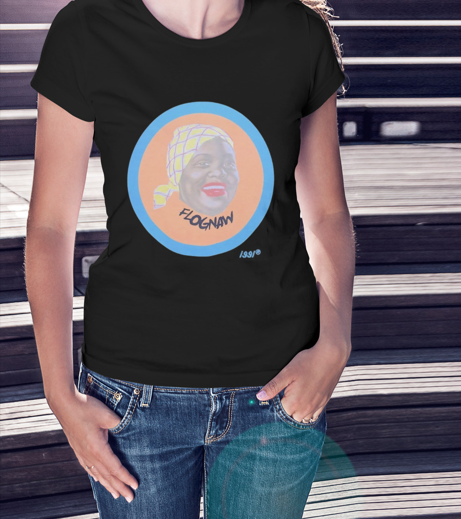 Golf Wang Flognaw Portrait Yellow Scarf Oval Blue Border T-Shirt