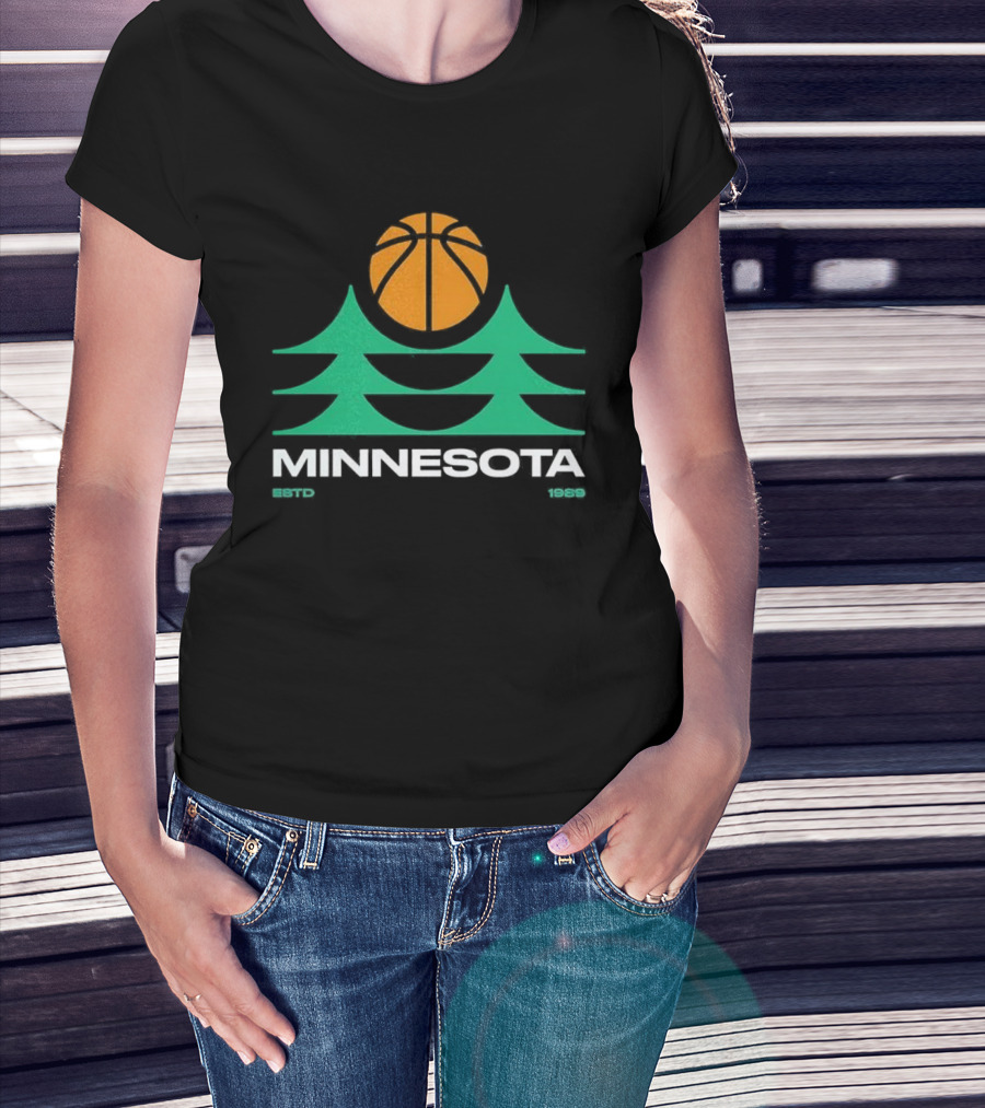 Minnesota Timberwolves Basketball Pine Trees Estd 1989 T-Shirt