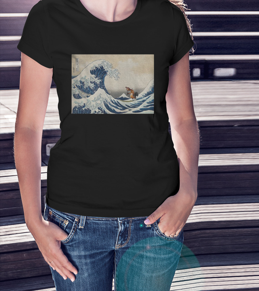 Great Wave Kanagawa Chicken Joe Meme Funny Ukiyo E T-Shirt