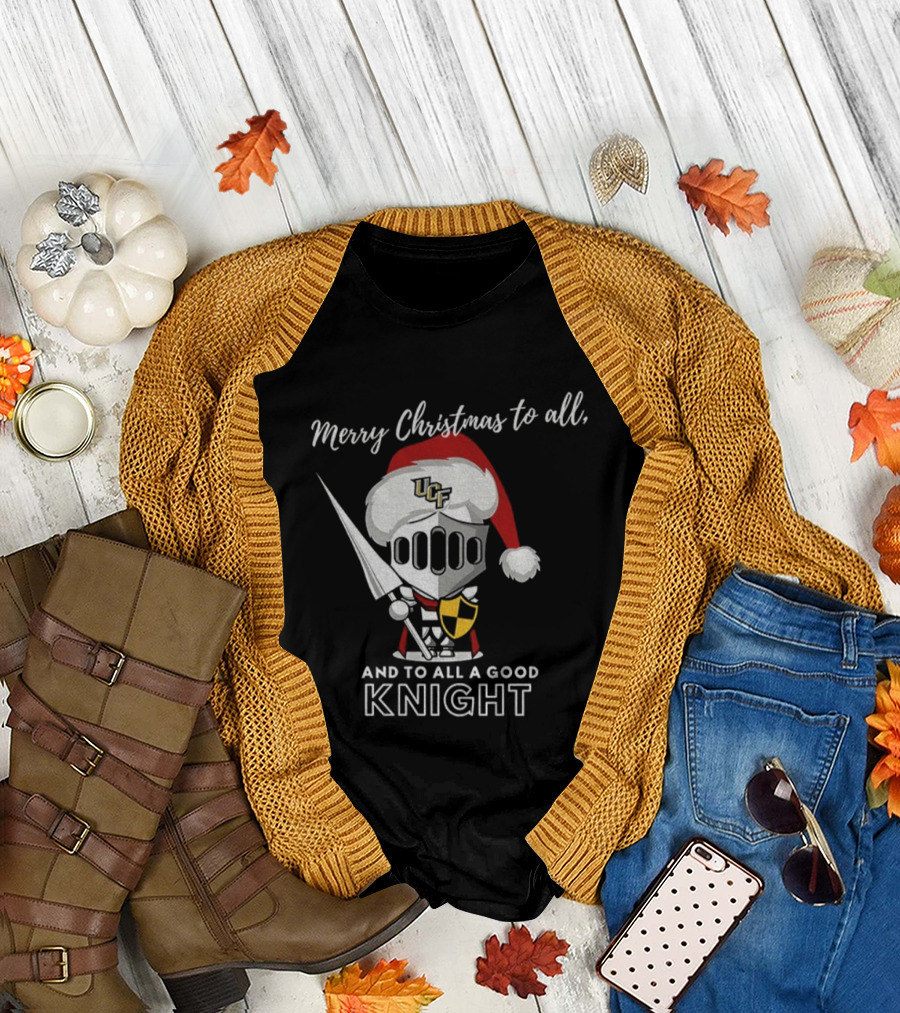 UCF Knight Merry Christmas to All and to All a Good Knight Santa Hat T-Shirt