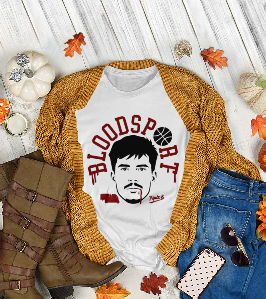 Bloodsport Basketball Player Face with Signature T-Shirt