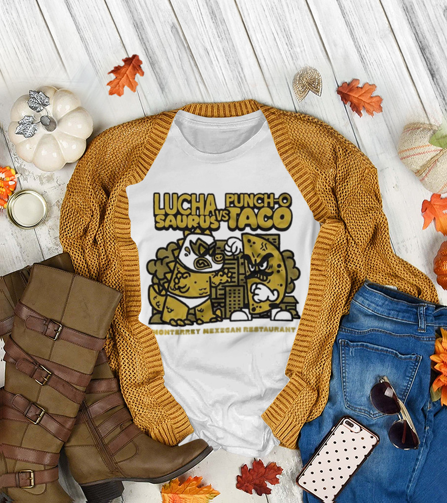Lucha Saurus vs Punch O Taco Monterrey Mexican Artistry T-Shirt