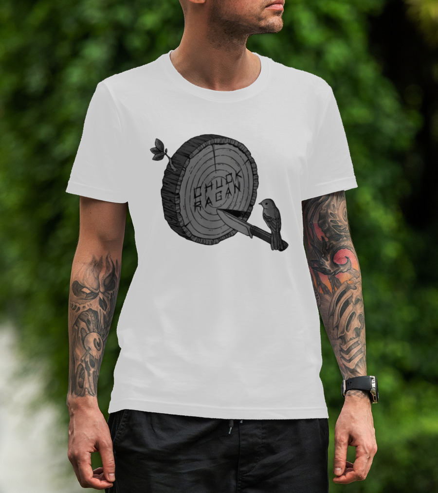 Chuck Ragan Target Practice Woodblock Bird Knife T-Shirt