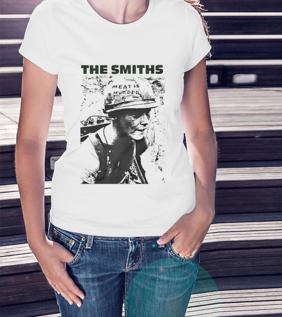 The Smiths Meat Is Murder 1985 Vietnam War Documentary Soldier Helmet T-Shirt