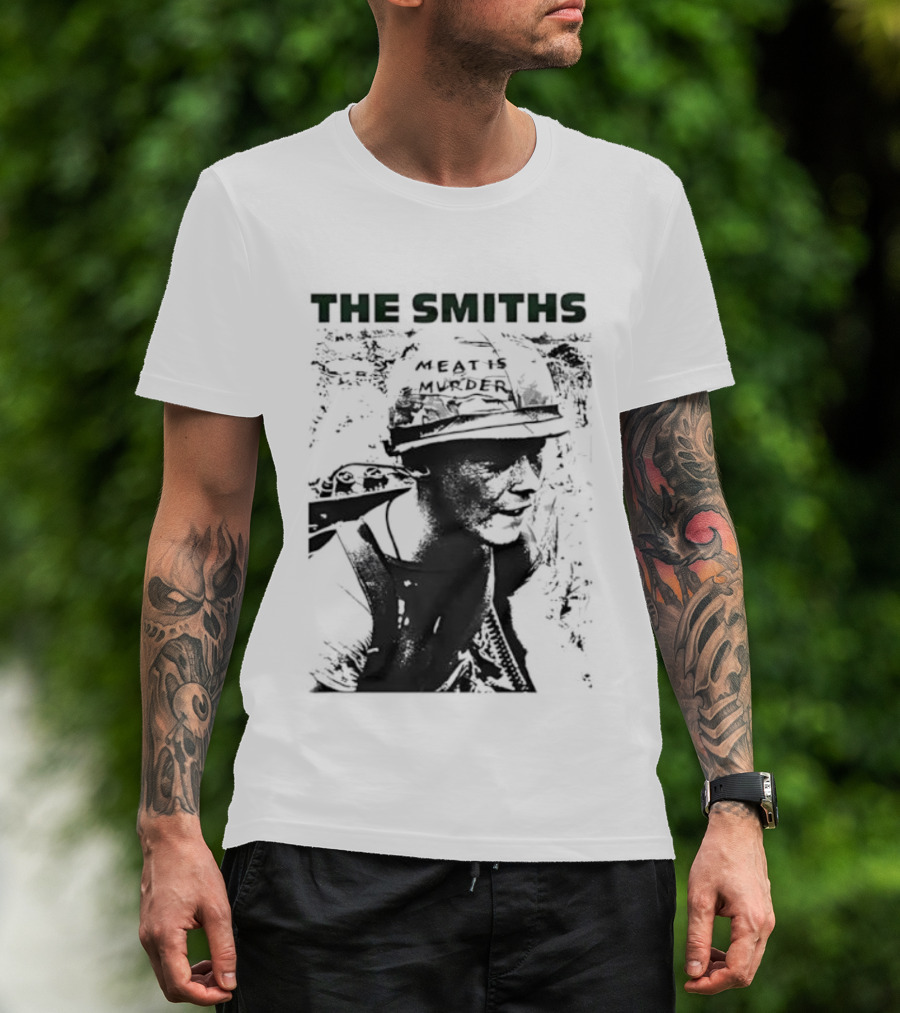 The Smiths Meat Is Murder 1985 Vietnam War Documentary Soldier Helmet T-Shirt