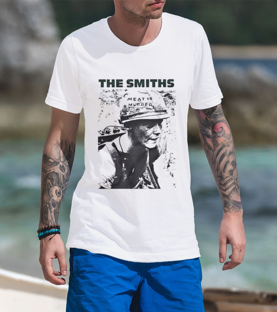 The Smiths Meat Is Murder 1985 Vietnam War Documentary Soldier Helmet T-Shirt