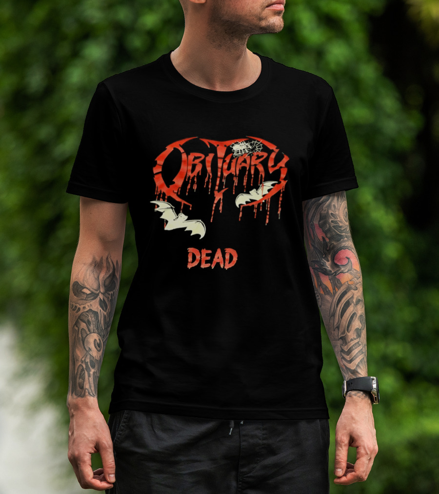 Obituary Dead Dripping Blood Bats T-Shirt