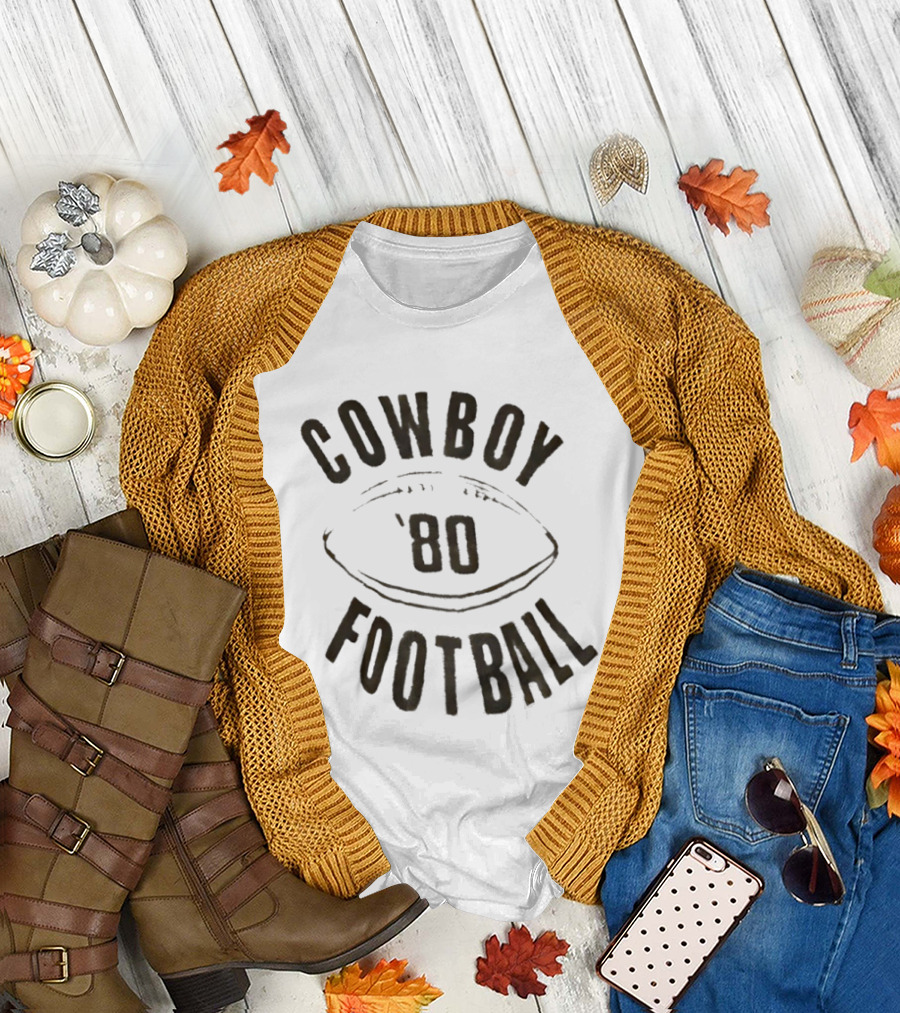 Cowboy 1980 Football Vintage Retro Sports Nostalgia T-Shirt