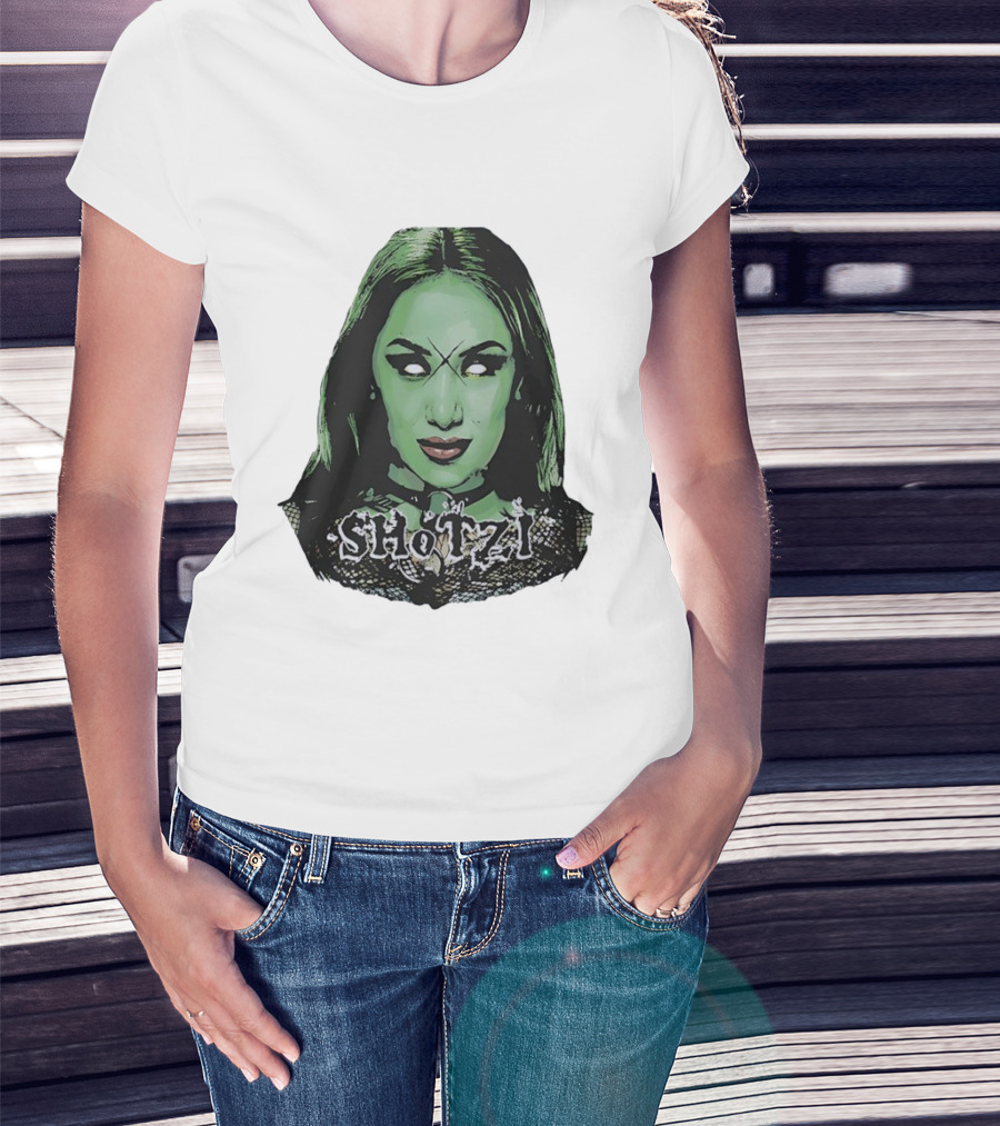 Shotzi Blackheart Green Face Horror T-Shirt