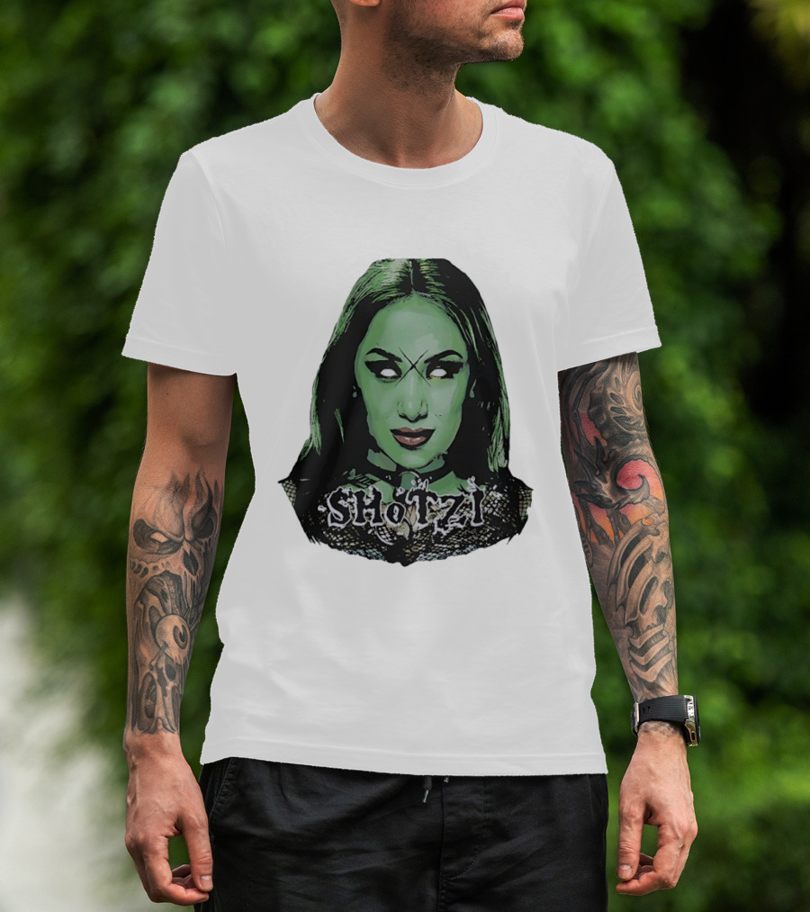 Shotzi Blackheart Green Face Horror T-Shirt