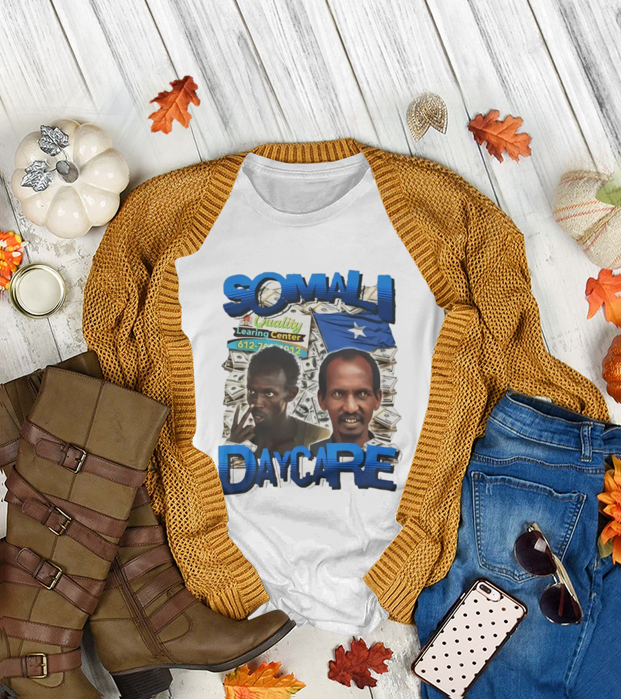 Somali Daycare Quality Learning Center Dollar Background T-Shirt